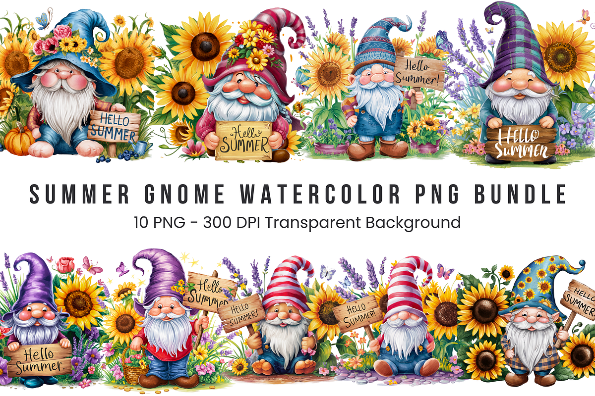 Summer Gnome Clipart 10 PNG, a Graphic by Clipart Bloom (Photo 1 of 11)
