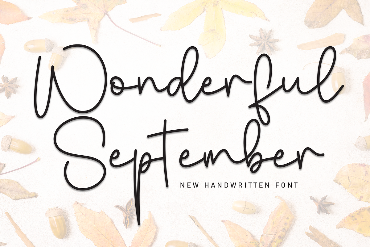 Wonderful September | Script Font, a Handwritten Font by Scratchones (Photo 1 of 8)