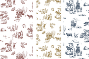 Rustic Ranch Toile de Jouy Pattern, a Background Graphic by Hughes Studio (Thumbnail 8 of 8)