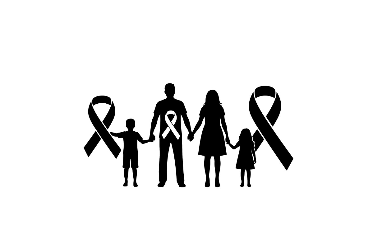 Cancer Awareness Black Ribbon Icon, a Healthcare Illustration by Designer_Momina (Photo 3 of 16)