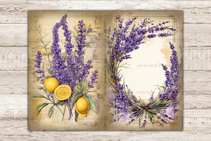 Lavender Junk Journal Pages