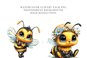 100 Cute Baby Bee PNG Cliparts, an Animal Illustration by Pati Charm Studio (Thumbnail 5 of 9)