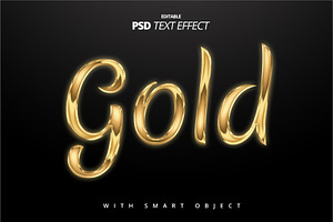 Golden Texture 3d Text Effect Design