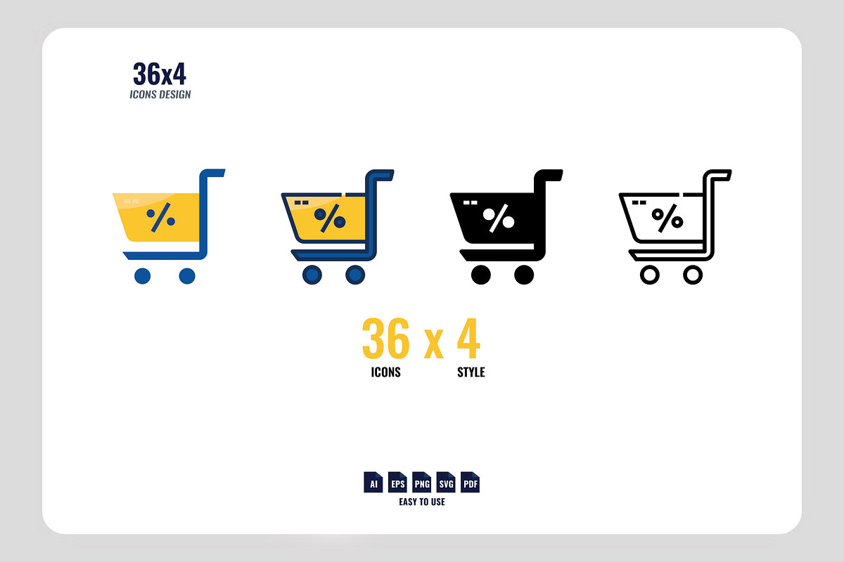 144 Shopping Discount Icon Bundle, an Outline Icon by Foxyard studio (Photo 2 of 6)
