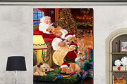 Santa Golden Retriever Dog Wall Art, an Animal Illustration by Art Paradise Studios (Thumbnail 2 of 3)