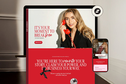 Bold Red Showit Template for Coaches