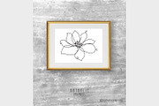 Anemone Digital Print. Line Art, a Background Graphic by Sunset&Sea Design (Thumbnail 2 of 3)