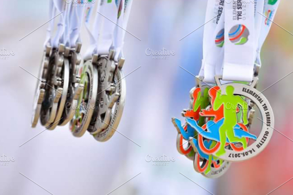 Triathlon logo. Figures triathletes, a Healthcare Illustration by Kluva's Wavy Silhouettes (Photo 3 of 3)