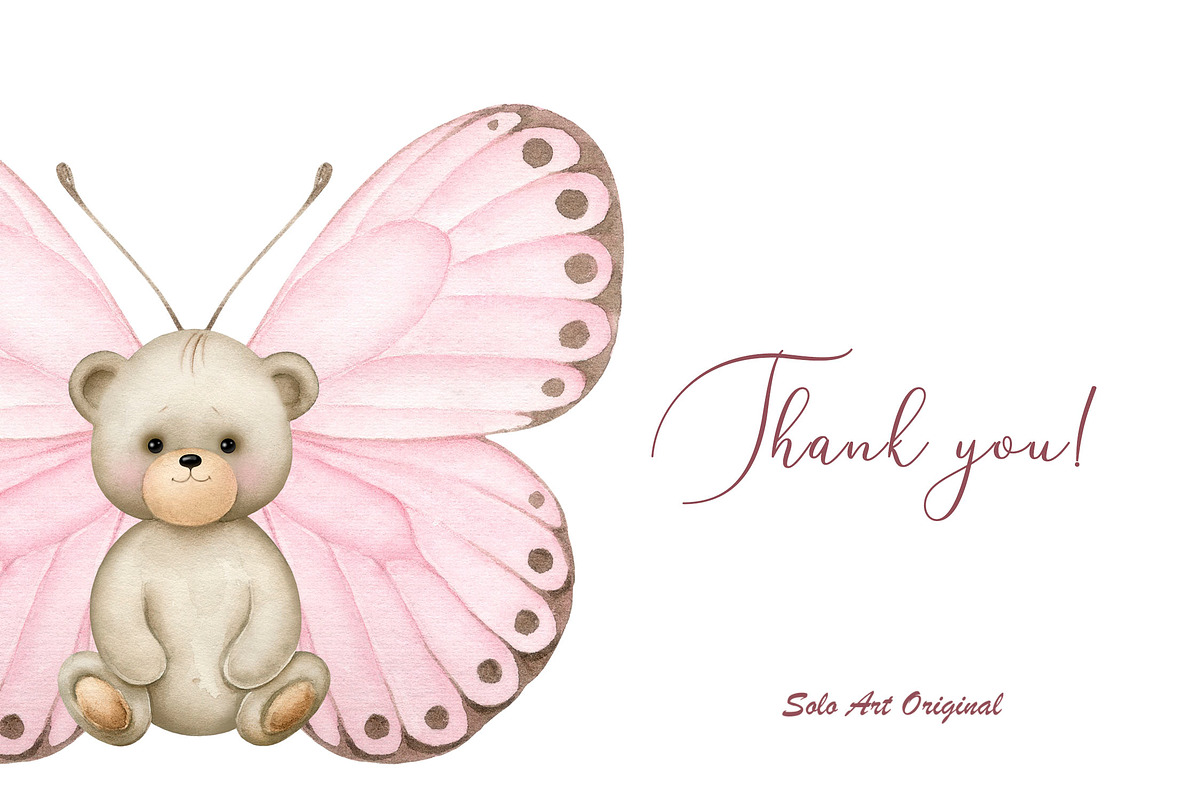 Teddy bear Baby girl Bunny Rainbow, an Animal Illustration by Solo Art Original (Photo 8 of 8)