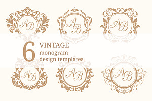 Vintage monogram  design templates