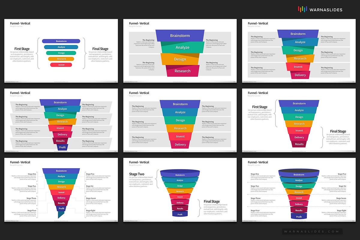 Funnel Diagram PowerPoint Templates, a Presentation Template by Warna Works (Photo 23 of 26)
