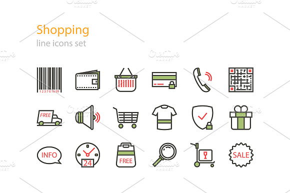 Line Shopping Icons