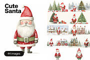 44 Cute Santas, a Seasonal Illustration by Handmadefont (Thumbnail 1 of 12)