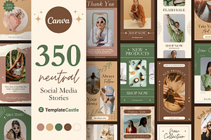 350 Social Media Stories Templates, a Templates & Theme by TemplateCastleStore