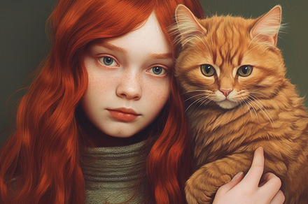 girl with a cat, a Photo by Pictures for you!!!!!!!!!