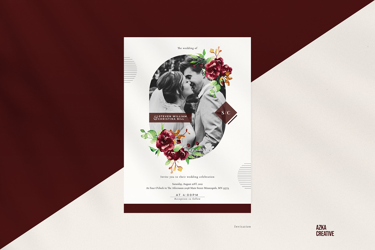 Burgundy - Elegant Wedding Suite, an Invitation Template by Azka Creative (Photo 3 of 7)
