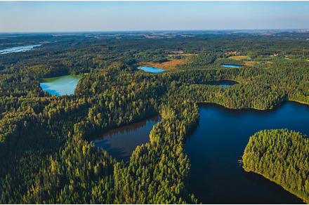 Aerial view of wild forest lake in, a Nature Photo by Lukas Jonaitis SHOP