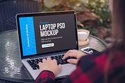 Woman Red Sweater Laptop Mockup, a Mac Mockup by SimplDesign (Thumbnail 2 of 2)