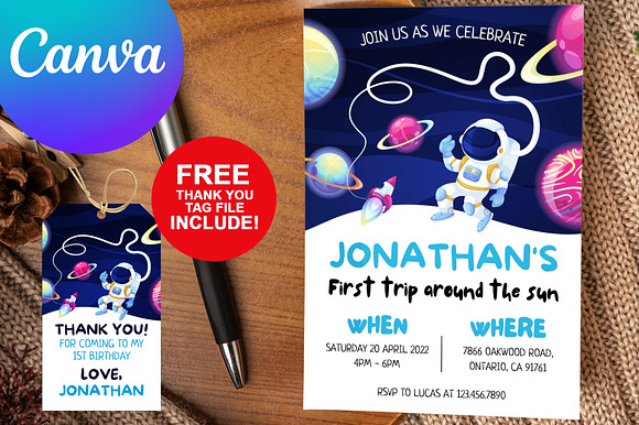 Outer Space Birthday Template Canva preview 2