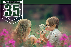 35 Flowers photoshop overlays