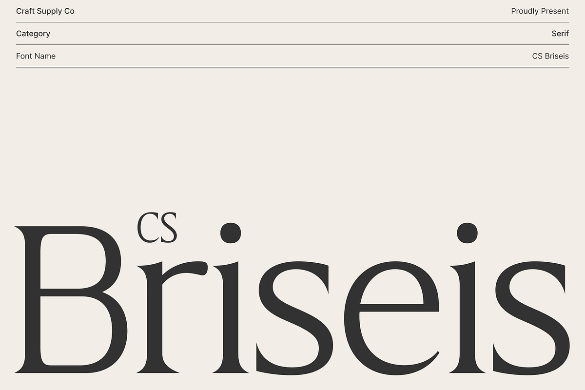 CS Briseis – Luxury Serif Font, a Serif Font by Craft Supply Co. (Photo 1 of 8)
