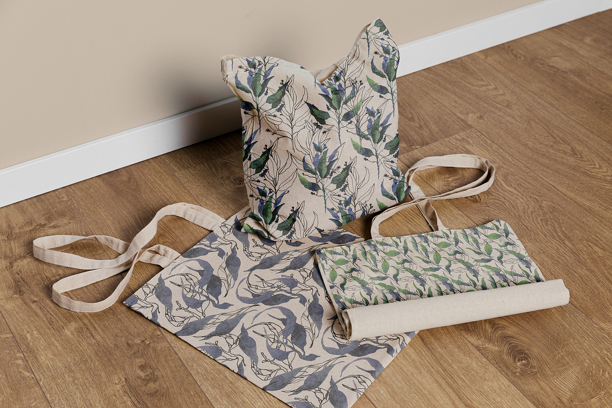 Lineart floral leaves patterns, a Texture Illustration by Dina Guiter (Photo 20 of 20)