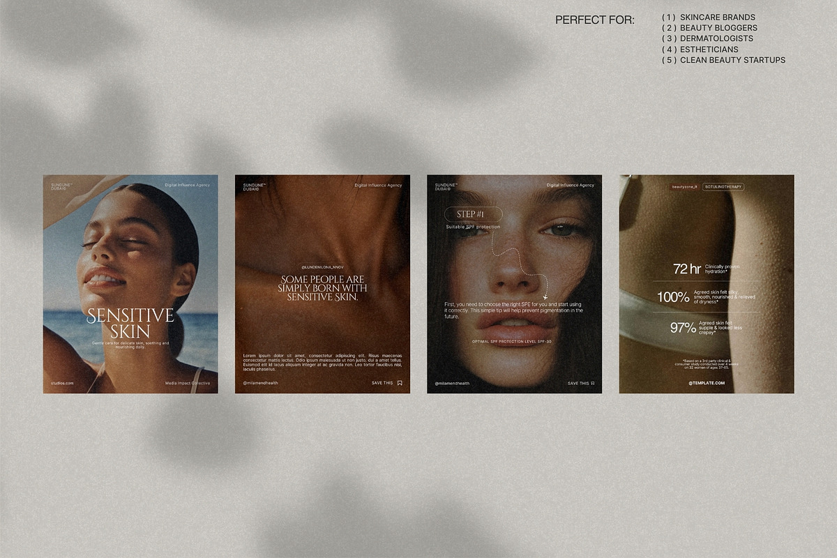 Canva Skincare Post Bundle Pack preview 2