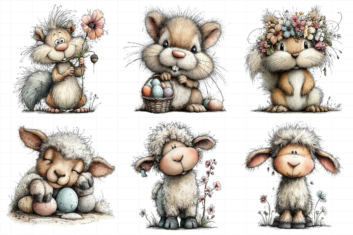 Whimsical Easter Animal Clipart, an Illustration by Daily.Designs (Photo 5 of 8)