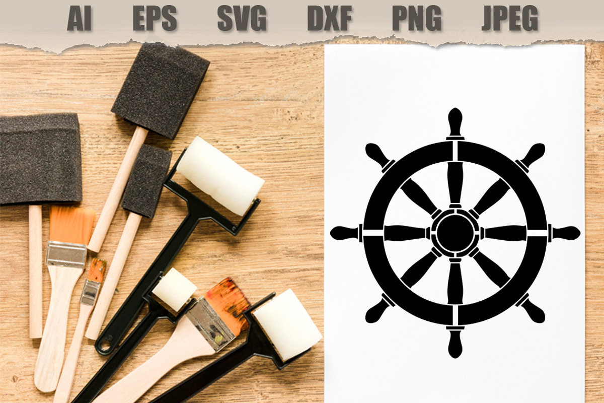 Stencils Nautical Wheel Lifebuoy, a Technology Illustration by MARYCRAFTIRIA (Photo 3 of 3)