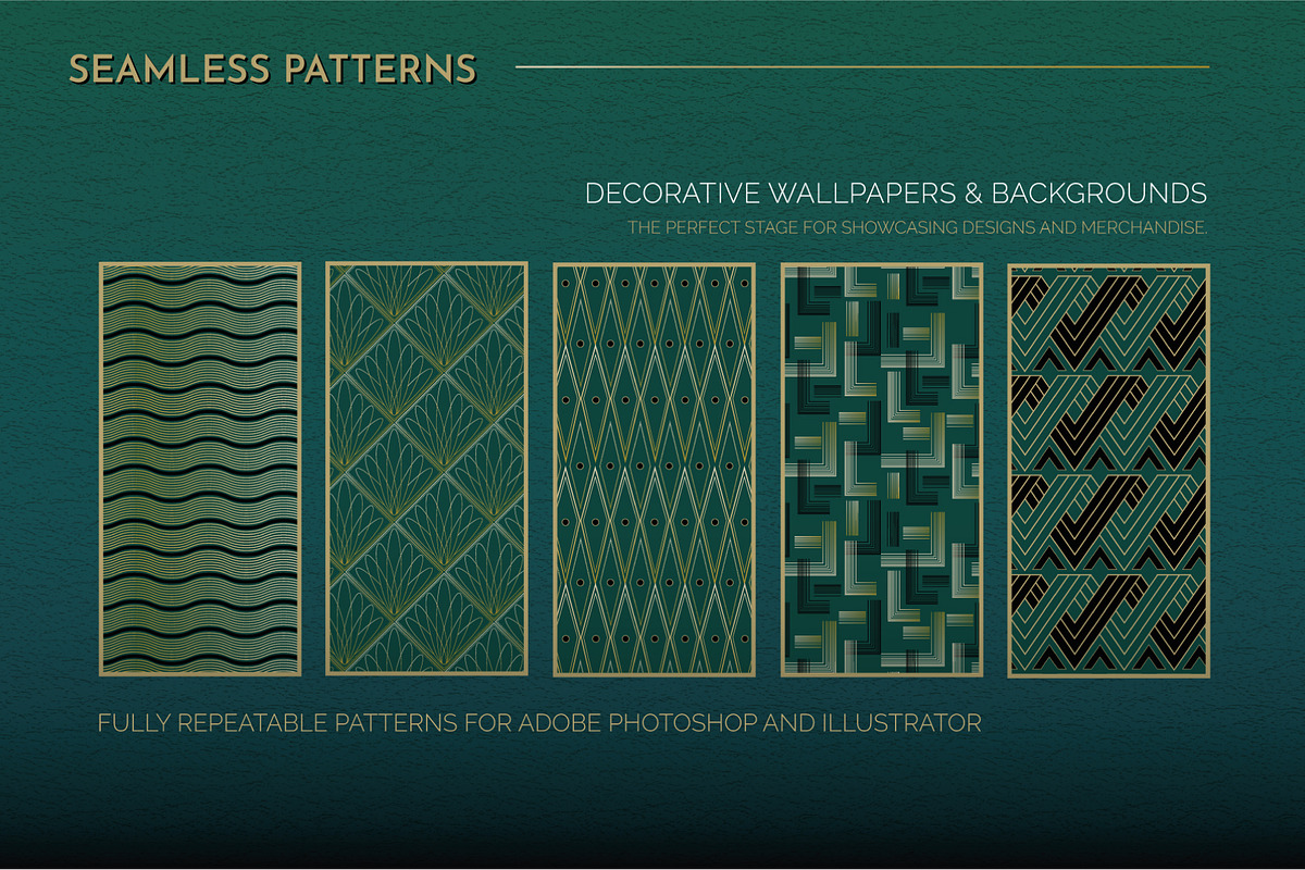 Art Deco Graphics Collection Vol 2, a Decorative Illustration by Wingsart Studio (Photo 8 of 11)
