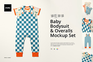 Baby Bodysuit and Overalls Mockup Se, a Bottom Mockup by creatsy5