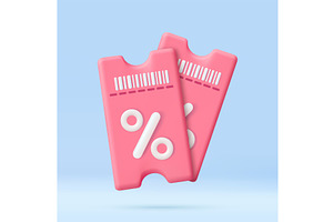 3d Voucher card cash back template, a Texture Illustration by ModVector