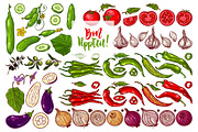 Vegetable set (+patterns and cards), a Food Illustration by rubinat (Thumbnail 2 of 8)