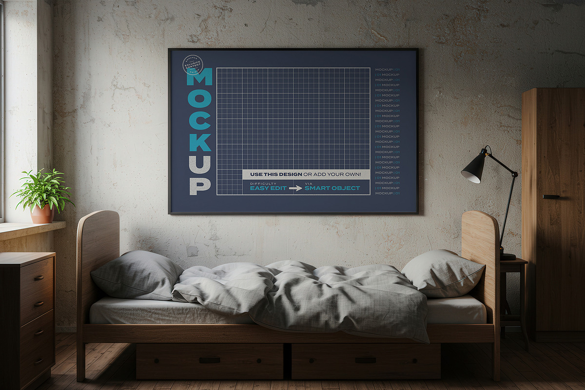 Bedroom Poster Mockups, a Product Mockup by Luuqas Design (Photo 4 of 8)
