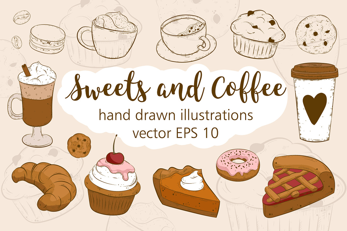 Sweets and Coffee, a Food Illustration by Imaginasty (Photo 1 of 3)