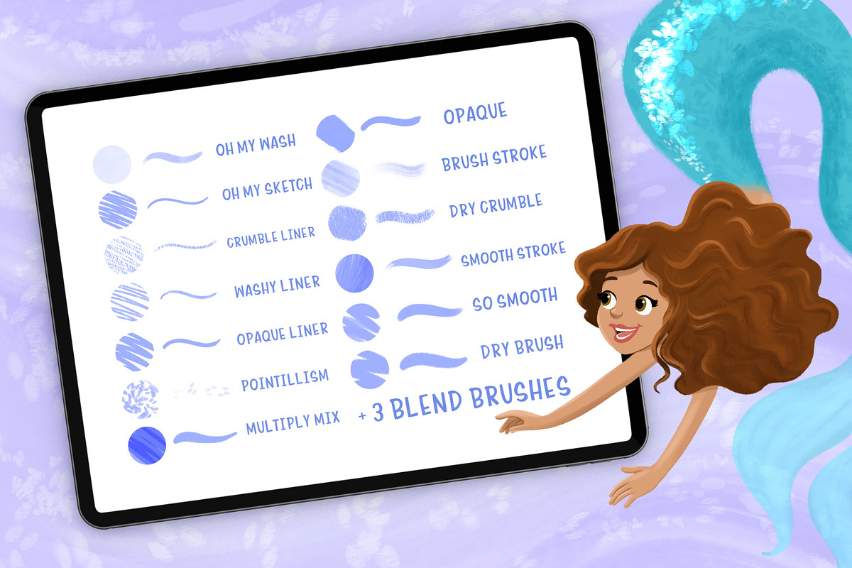 Procreate Brush pack | Gouache brush, a Brush Add-On by Brushed Rose (Photo 2 of 6)