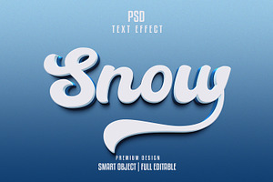 Snow 3d Text Effect Style