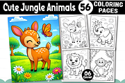 Cute Jungle Animals Coloring Book, an Animal Illustration by Ink Gallery (Thumbnail 1 of 8)