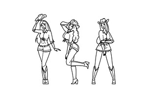 lasso cowgirl vector, a Person Illustration by pikepicture