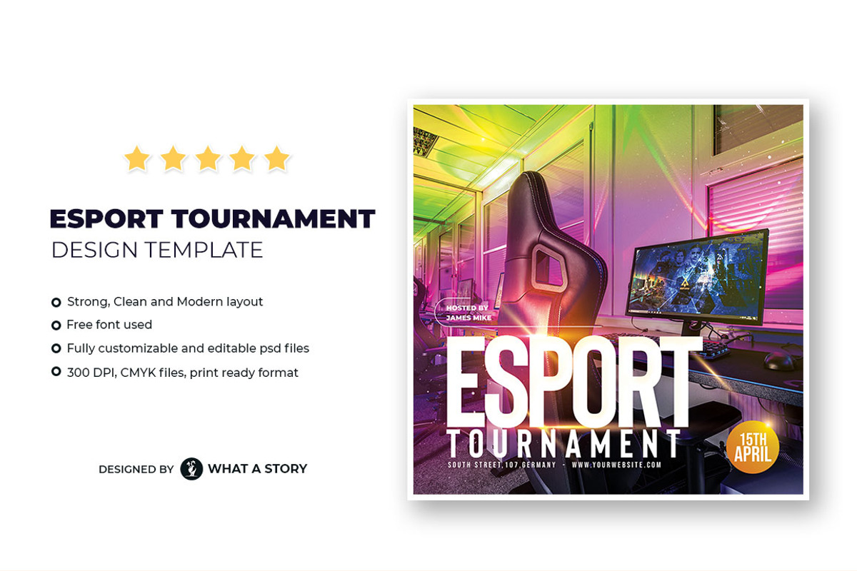 Esport Tournament Flyer Template, a Flyer Template by What a Story (Photo 1 of 2)