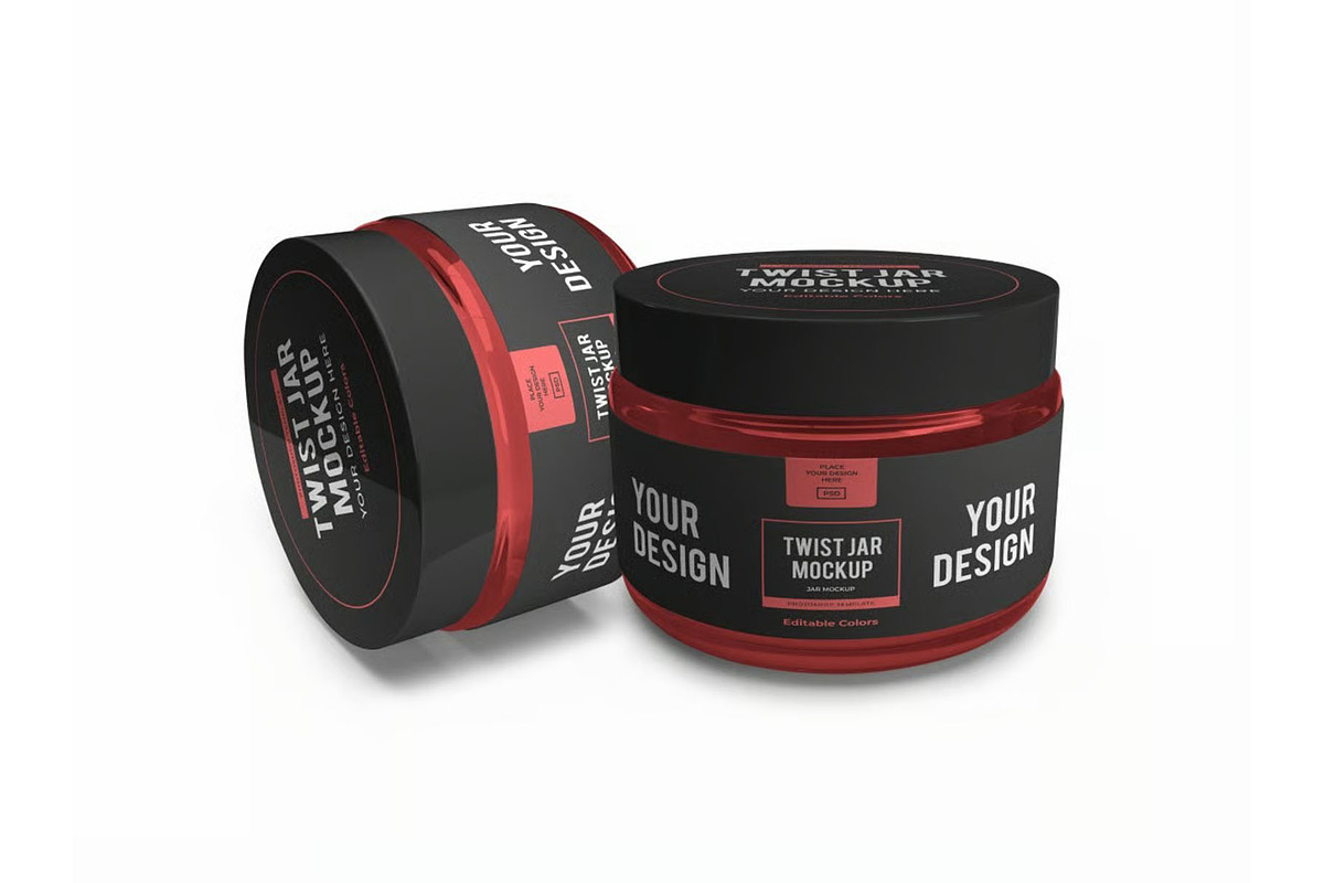 Twist Jar Packaging Mockup Template, a Packaging Mockup by DesignRushMarket (Photo 3 of 11)