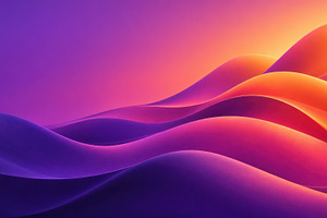 Colorful waves in a sunset scene