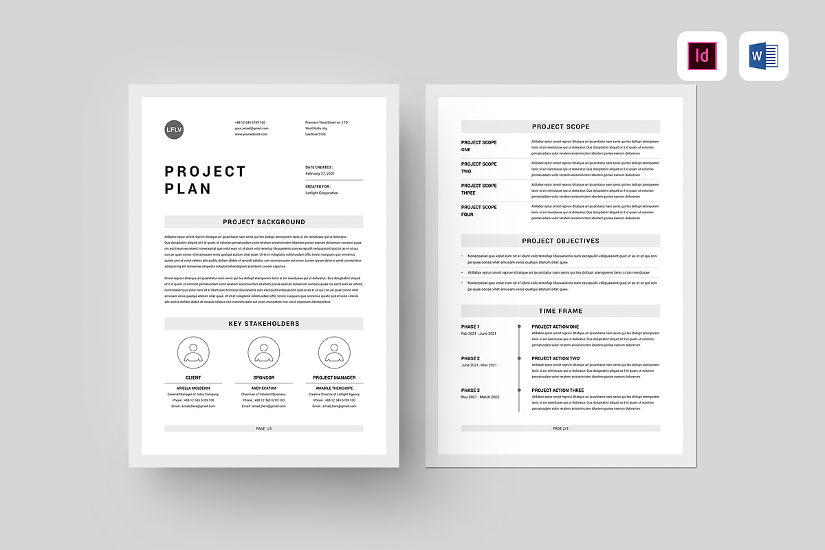Project Plan | MS Word & Indesign, a Stationery Template by Leaflove (Photo 1 of 5)