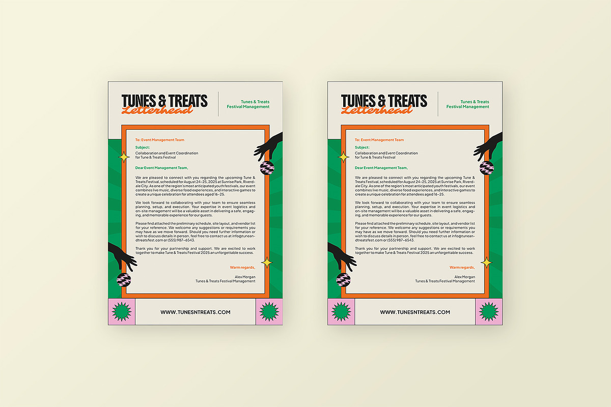 Tunes & Treats - Letterhead Template, a Print Template by StreaksideStd (Photo 1 of 3)