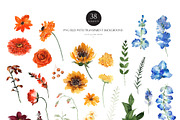 Watercolor flower - Retro flower RYB, an Illustration by Beigetime (Thumbnail 7 of 10)
