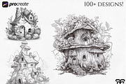 Procreate; fairy houses, a Brush Add-On by Studio.Valhalla (Thumbnail 6 of 6)
