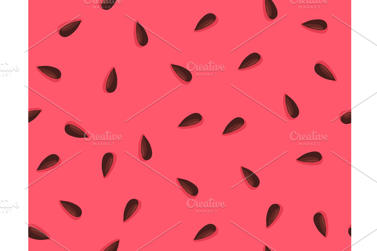Watermelon seeds pattern, a Food Illustration by Stock-Smart-Start