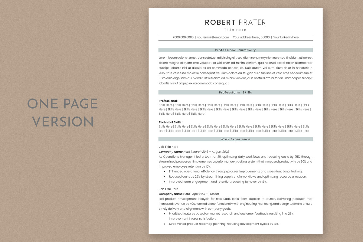 ATS Resume Template preview 2