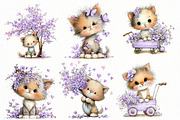 Whimsical spring cat Clipart, an Illustration by Designworld (Thumbnail 2 of 7)