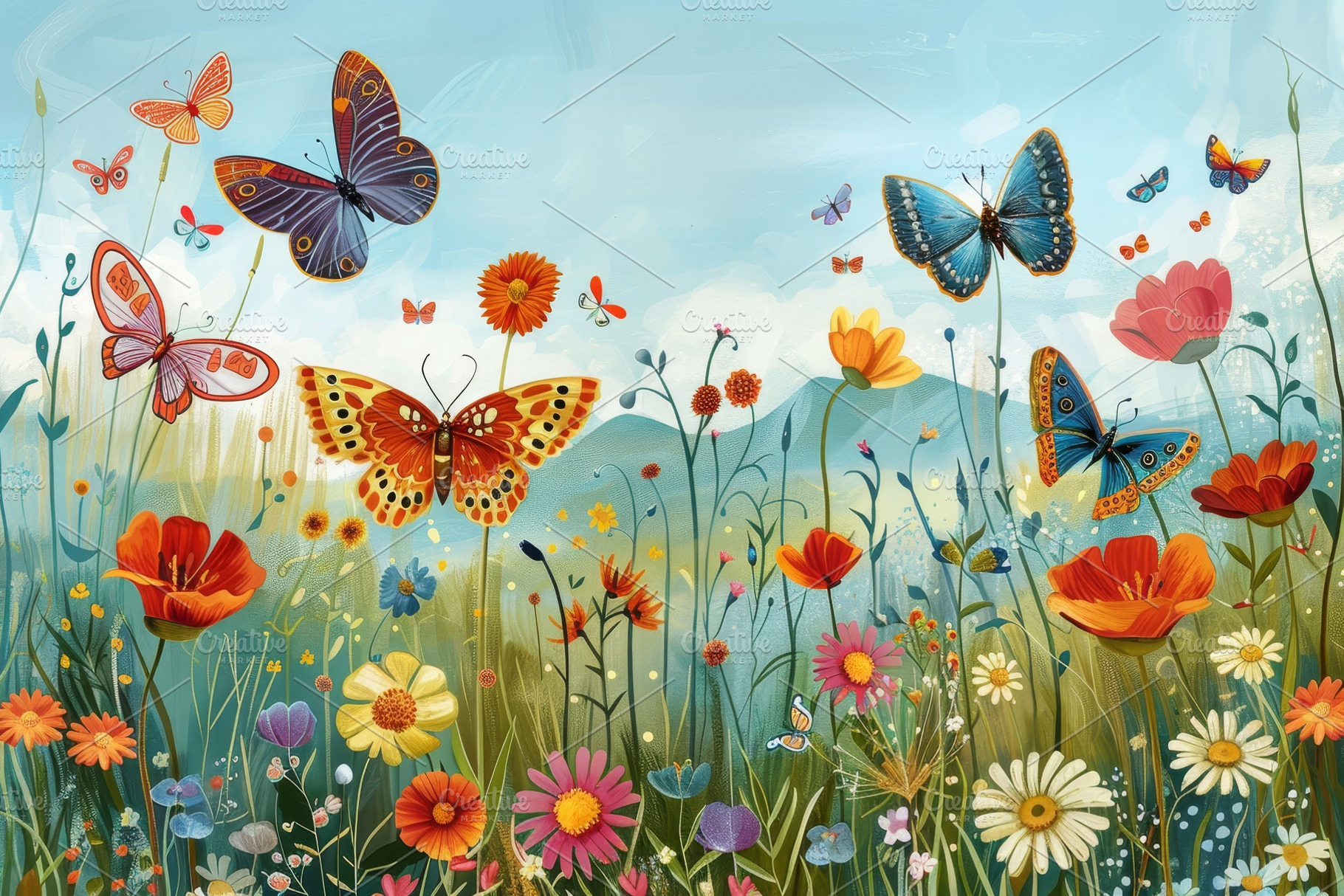 Colorful butterflies flutter above v, a Photo by Iftikhar Alam